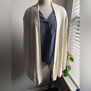 Carlisle Cream Cardigan Silk Cotton Blend Shawl